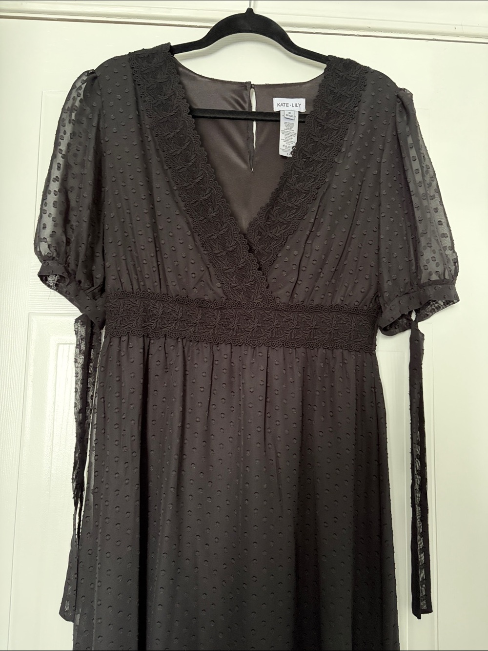 Kate & Lily Black semi-sheer maxi dress- 8